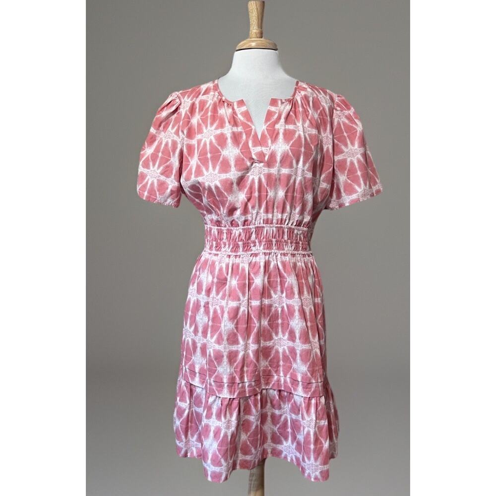 Kate & Sam Womens XL Pink Mystic Smocked Babydoll Tunic Dress Cotton Summer